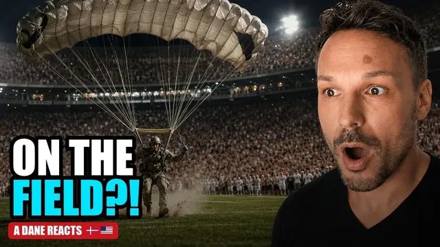 They Land ON the FIELD?! A Dane Reacts to Navy SEALs Jumping Into a Stadium